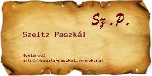 Szeitz Paszkál névjegykártya